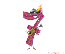 Lustige Zahl 7 zum Basteln von Geburtstagsgratulationen