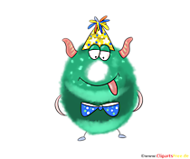 Monster Clipart 0 (Null) Zahl als lustige Cartoon-Figur Illustration