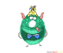 Monster Clipart 0 (Null) Zahl als lustige Cartoon-Figur Illustration