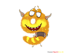 Monster Clipart 9 (Neun) Deko zum Geburtstag