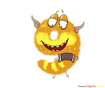 Monster Clipart 9 (Neun) Deko zum Geburtstag