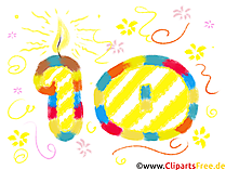 Zahl 10 zum Geburtstag Clipart, Bild, Grafik