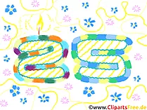Zahl 25 zum Geburtstag Clipart, Bild, Grafik