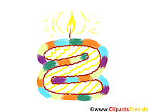 Zahl 2 zum Geburtstag Clipart, Bild, Grafik