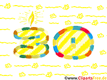 Zahl 30 zum Geburtstag Clipart, Bild, Grafik