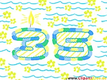 Zahl 35 zum Geburtstag Clipart, Bild, Grafik