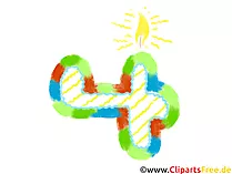 Zahl 4 zum Geburtstag Clipart, Bild, Grafik