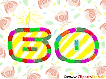Zahl 60 zum Geburtstag Clipart, Bild, Grafik