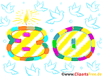 Zahl 80 zum Geburtstag Clipart, Bild, Grafik