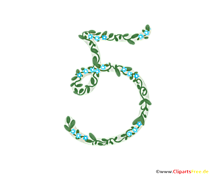 Zahl als Deko 5 (Fünf) zum Geburtstag downloaden
