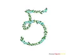 Zahl als Deko 5 (Fünf) zum Geburtstag downloaden