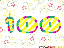 Zahl zum Geburtstag 100 Clipart, Bild, Grafik