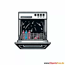 Geschirrspüler Clipart zum Thema Küche
