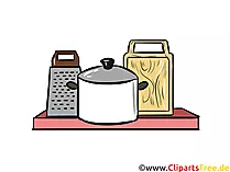 Regal in der Küche Illustration, Clipart, Bild