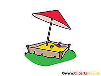Sandkasten mit Dach Bild, Clipart, Illustration, Grafik, Zeichnung kostenlos