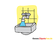 Wasserhahn im Badezimmer Clipart, Bild, Illustration kostenlos