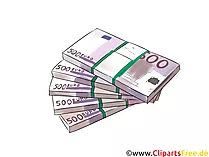 500-Euro-Scheine, viel Geld Clipart, Comic, Bild