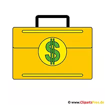 Clipart Geld im Koffer