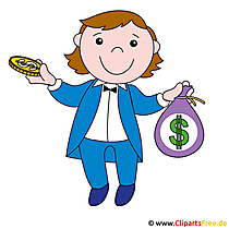 Clipart Menschen kostenlos - Broker mit Geld
