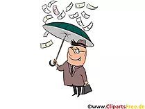 Geld-Regen Clip Art, Bild, Cartoon, Comic, Grafik kostenlos