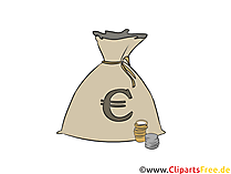 Geldsack mit Eurozeichen Clipart, Grafik, Illustration
