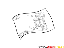 Geldschein Clipart schwarz-weiß