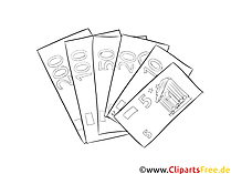 Geldscheine Clipart schwarz-weiß