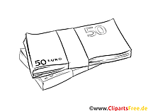 Geldscheine Euro Clipart schwarz weiß