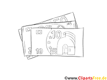 Geldscheine Euro schwarz-weiss Clipart