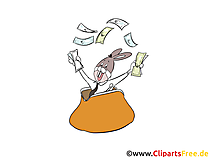 Money bag clipart, illustration, image, comic, cartoon