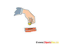 Münze einwerfen in Sparschwein Clipart