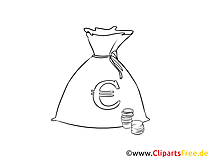 Sack mit Geld Eurozeichen Clipart