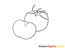 Clipart schwarz-weiss Tomate