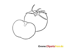 Clipart schwarz-weiss Tomate