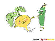 Cliparts Gemüse im Cartoonstil gratis