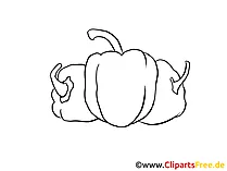 Paprika Cliparts schwarz-weiss