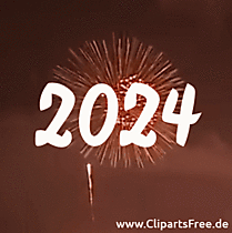 Gif animovaný s číslem 2024 na Nový rok