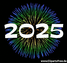 Vuurwerk en nummer 2025 GIF-animatie