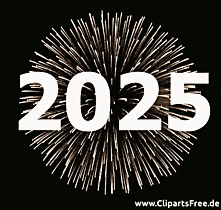 Gif voor oudejaarsavond met nummer 2025 in GIF-formaat