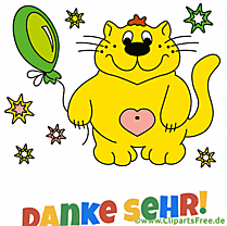 Witzige Danksagung als animiertes Gif Cliparts