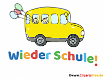 Animation Bus mit Schülern zum Schulanfang - Gif Cliparts