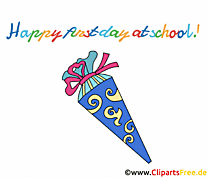 Einen schönen ersten Tag in der Schule Gif-Karte auf Englisch