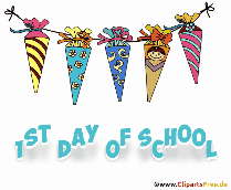 Erster Tag in der Schule Gif-Animation auf Englisch