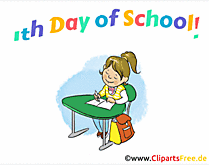 Grusskarte animiert zum ersten Schultag auf Englisch