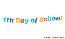 Überschrift auf Englisch Erster Tag in der Schule animiert als Gif