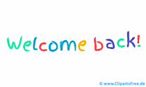 Welcome Back Text auf Englisch als animierte Gif-Datei