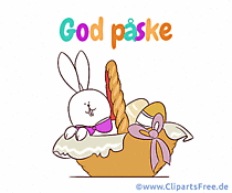 Frohe Ostern auf Dänisch Bild, Clipart, Comic