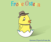 Glückwunschkarte Frohe Ostern auf Deutsch