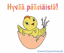 Frohe Ostern auf Finnisch Bild, Clip Art, Grafik