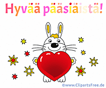 Frohe Ostern auf Finnisch Grusskarte